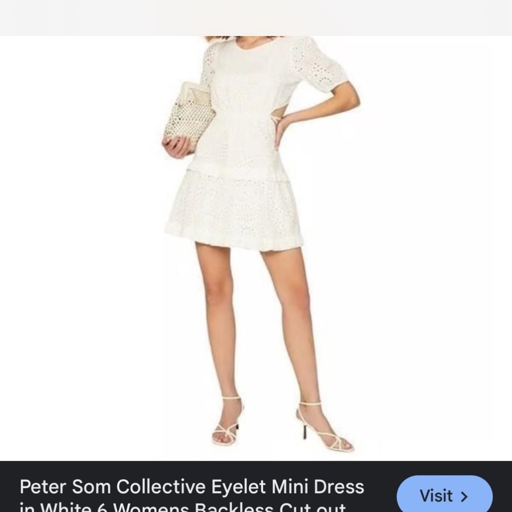 Peter Som White Eyelet Mini Dress